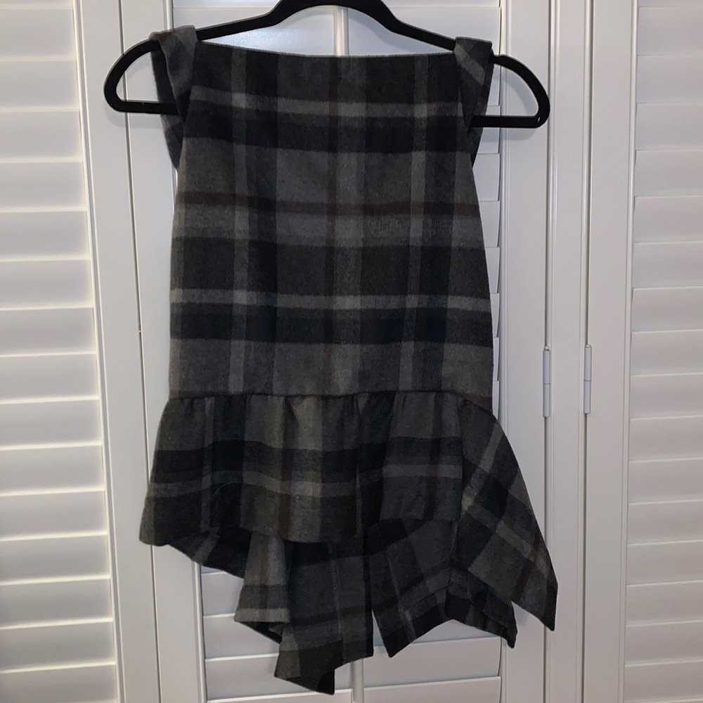 Anthropologie Fei Gray Tartan Plaid Top M - Picture 2 of 5